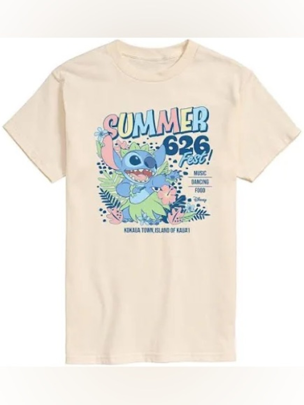 DISNEY STITCH SUMMER 626 FEST CREAM GRAPHIC TEE